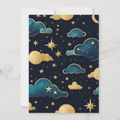 Celestial Midnight Blue Sterren Maan Bruiloft Kaart (Achterkant)