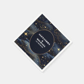 Celestial Midnight Blue Sterren Maan Bruiloft Servet (Hoek)