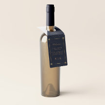 Celestial Midnight Blue Trouwfles Hanger Labels