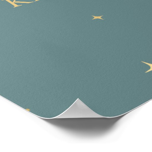 celestial midnight crescent gold  Wedding Welcome  Poster (Hoek)