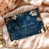 Celestial Midnight Floral Wedding Bedankkaart