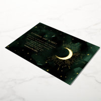 Celestial Midnight Groen Goud Sterren Bruiloft