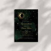 Celestial Midnight Groen Gouden Sterren Quinceaner Kaart