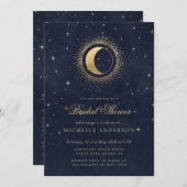 Celestial Midnight Stars QR Code Vrijgezellenfeest Kaart (Voorkant / Achterkant)