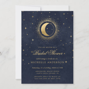 Celestial Midnight Stars QR Code Vrijgezellenfeest Kaart