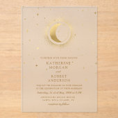 Celestial Midnight Sterren Bruiloft Acryl Uitnodigingen (Voorkant)