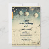 Celestial Midnight Sterren Bruiloft Kaart (Voorkant)