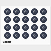 Celestial Midnight Zilveren Maan Bruiloft Ronde Sticker (Vel)