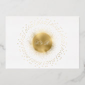 Celestial Midnight Zilveren Sterren Bruiloft Folie Uitnodiging (Achterkant)