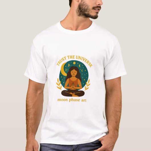 Celestial Mindful Moon Design T-shirt (Voorkant)