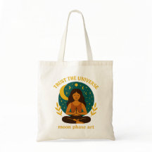 Celestial Mindfulness Moon Canvas tas