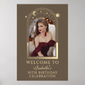Celestial Mocha Gold 30th Birthday Welkom Poster (Voorkant)