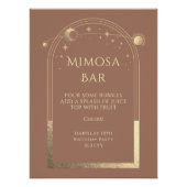 Celestial Mocha Gold Mimosa Bar Sun Moon Stars Perfect Poster (Voorkant)