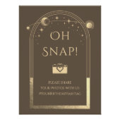 Celestial Mocha Gold Sun Moon Stars Oh Snap Perfect Poster (Voorkant)