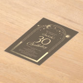 Celestial Mocha Gouden Zon Maan Sterren 30e Verjaa Acryl Uitnodigingen (Laagn)