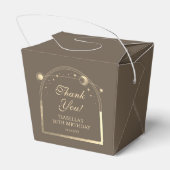 Celestial Mocha Gouden Zon Maan Sterren 30e Verjaa Bedankdoosjes (Achterkant)