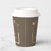 Celestial Mocha Gouden Zon Maan Sterren 30e Verjaa Papieren Bekers (Rechts)