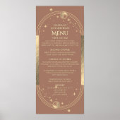 Celestial Mocha Gouden Zon Maan Sterren 30e Verjaa Poster (Voorkant)