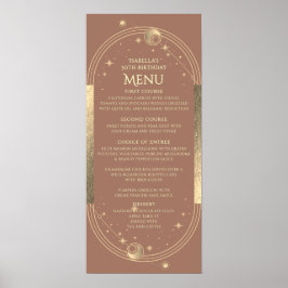 Celestial Mocha Gouden Zon Maan Sterren 30e Verjaa Poster