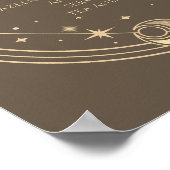 Celestial Mocha Gouden Zon Maan Sterren 30e Verjaa Poster (Hoek)
