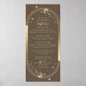 Celestial Mocha Gouden Zon Maan Sterren 30e Verjaa Poster (Voorkant)