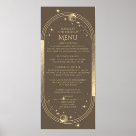 Celestial Mocha Gouden Zon Maan Sterren 30e Verjaa Poster