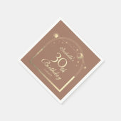 Celestial Mocha Gouden Zon Maan Sterren 30e Verjaa Servet (Hoek)