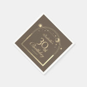 Celestial Mocha Gouden Zon Maan Sterren 30e Verjaa Servet (Hoek)