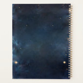 Celestial Monogram Blauw Goud Galaxy Sky Planets Planner (Achterkant)