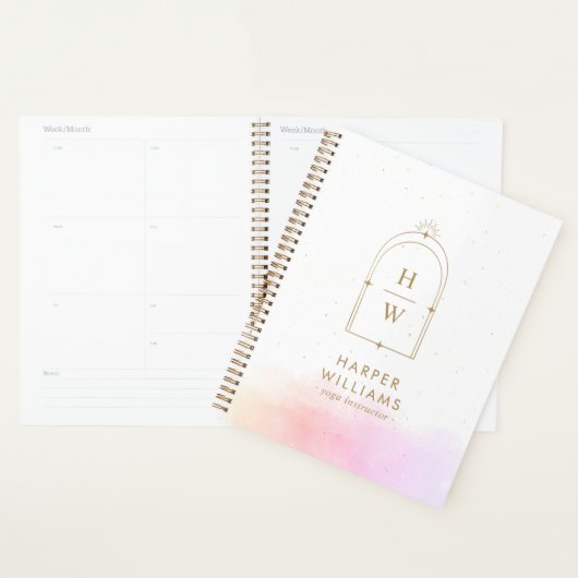 Celestial Monogram Yoga Instructeur | Blush Pink Planner (Display)