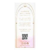 Celestial Monogram Yoga Instructeur | Blush Pink Reclamekaart (Achterkant)