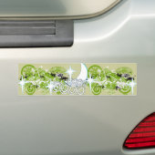 Celestial Moon Aangepaste tekst toevoegen in ontwe Bumpersticker (Op auto)