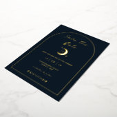 Celestial Moon and Stars Arch Save the Date Folie Uitnodiging (Gedraaid)