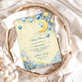 Celestial Moon and Stars Baby shower Kaart