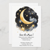 Celestial Moon and Stars Baby shower Kaart (Voorkant / Achterkant)