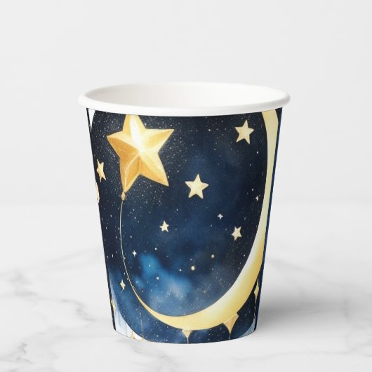 Celestial Moon and Stars Baby shower Papieren Bekers (Voorkant)