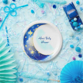 Celestial Moon and Stars Baby shower Papieren Bordje (Feest)