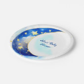 Celestial Moon and Stars Baby shower Papieren Bordje (Gekanteld)