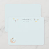  Celestial Moon and Stars Blue Baby Boy Shower Bedankkaart (Voorkant / Achterkant)