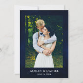 Celestial Moon and Stars Floral Photo Wedding Kaart (Achterkant)