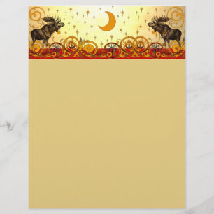 Celestial Moon and Stars  Moose Christmas