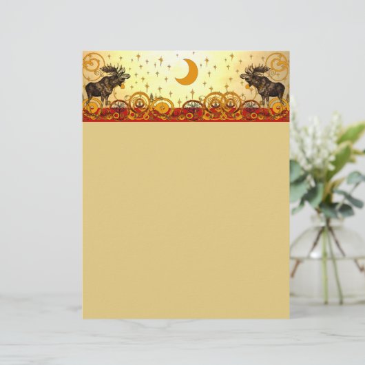 Celestial Moon and Stars  Moose Christmas (Staand voorkant)
