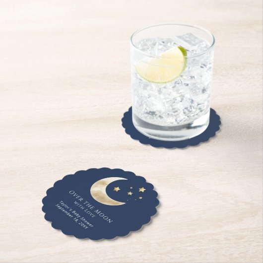 Celestial Moon and Stars Over the Moon Coaster Kartonnen Onderzetters (Insitu)