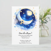 Celestial Moon and Stars Theme Baby shower Kaart (Staand voorkant)