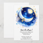 Celestial Moon and Stars Theme Baby shower Kaart (Voorkant / Achterkant)
