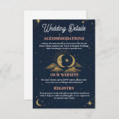 Celestial Moon and Stars Wedding Details Enclosure Informatiekaartje (Voorkant / Achterkant)