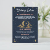 Celestial Moon and Stars Wedding Details Enclosure Informatiekaartje (Staand voorkant)