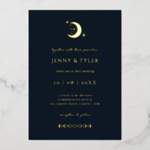 Celestial Moon and Stars Wedding Invitation