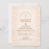 Celestial Moon And Stars Wedding Kaart (Voorkant)