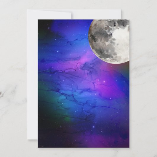 Celestial Moon Astronomy 40e Verjaardagsfeest Kaart (Achterkant)